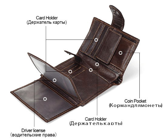 メンズショート本革レトロ財布